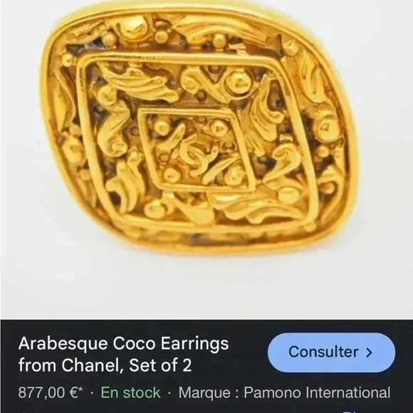 CHANEL - Vintage authentic Arabesque Coco Earrings from Chanel, Set of 2 - Picture 7 of 7
